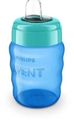 Avent Kubek niekapek niebieski  z miękkim ustnikiem 260ml – idealny pierwszy kubek dla Twojego malucha