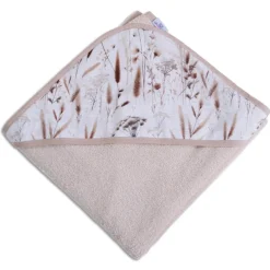 Bambusowe okrycie kąpielowe 100x100 cm Bamboo Design/ beżowa łąka - Baby Matex