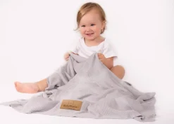 Bambusowy kocyk niemowlęcy szary 75x100 cm  | Thai - BabyMatex
