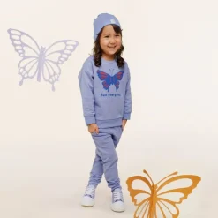 Bawełniana bluza dziecięca lawendowa z motylem - Imagine | Pinokio