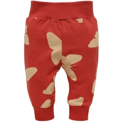 Bawełniane legginsy / spodnie czerwone w motyle dla dziewczynki - Imagine | Pinokio