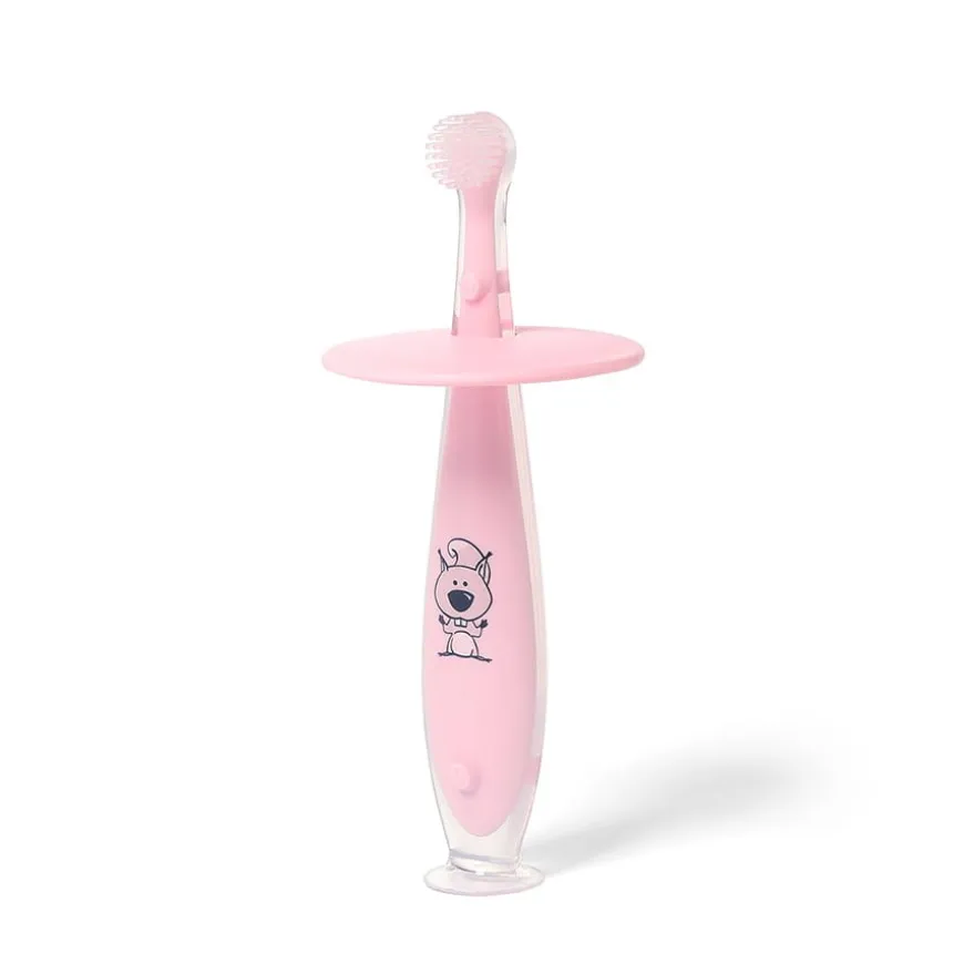 Bezpieczna szczoteczka do zębów 6+ różowa | Babyono