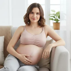 Biustonosz ciążowy i do karmienia EASY BRA Róż Puder