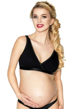 Biustonosz ciążowy i do karmienia LILLY Czarny