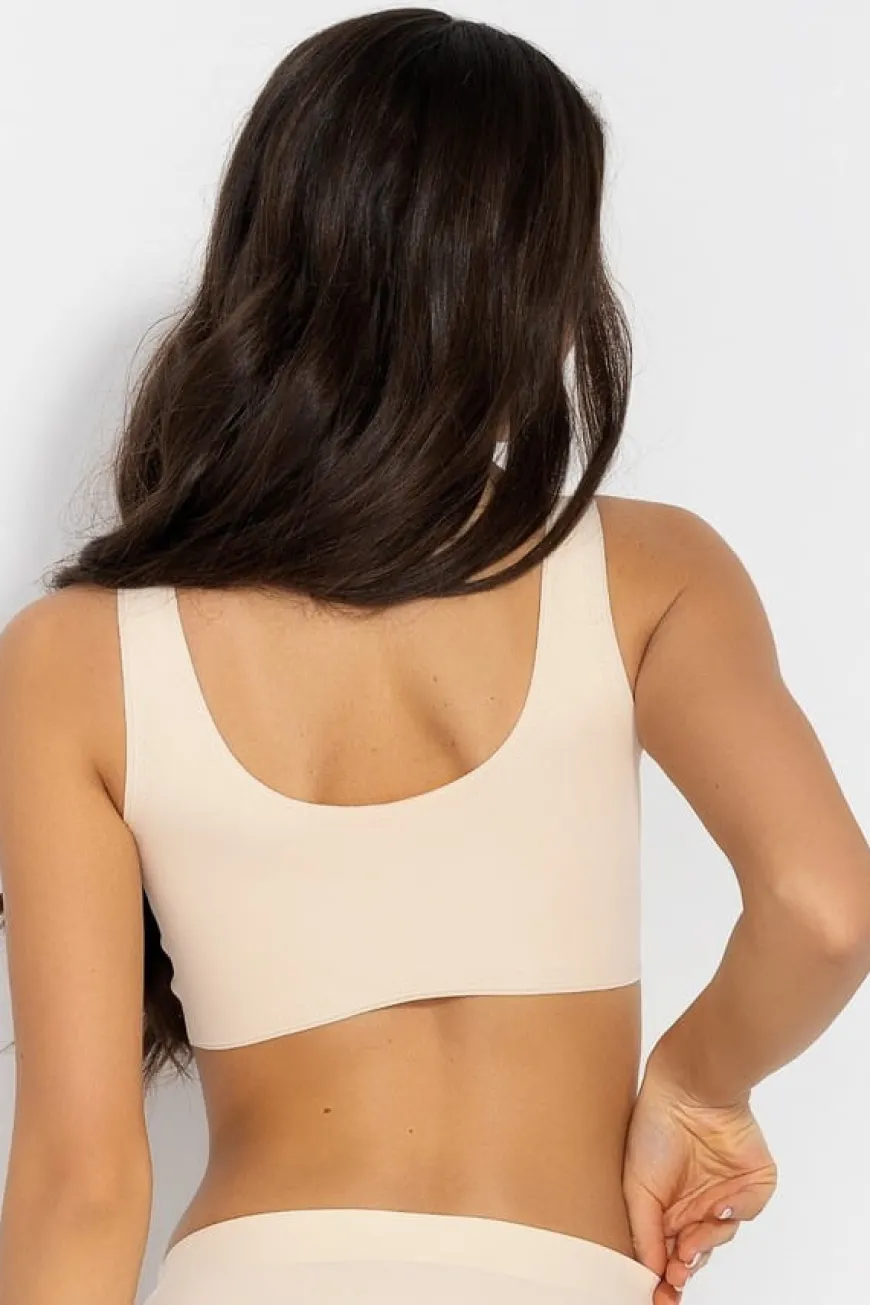 Biustonosz / top bezszwowy Feel Good Bra - Beżowy | Mitex