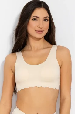 Biustonosz / top bezszwowy Feel Good Bra - Beżowy | Mitex