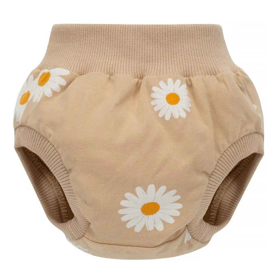 Bloomersy dla dziewczynki beżowe w stokrotki - Daisy Pinokio