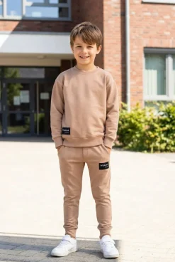 Bluza chłopięca oversize z lini basic Wally/Kawa - Wualaa by dolce sonno