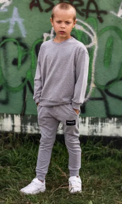 Bluza chłopięca oversize z lini basic Wally/Szary melanż - Wualaa by dolce sonno