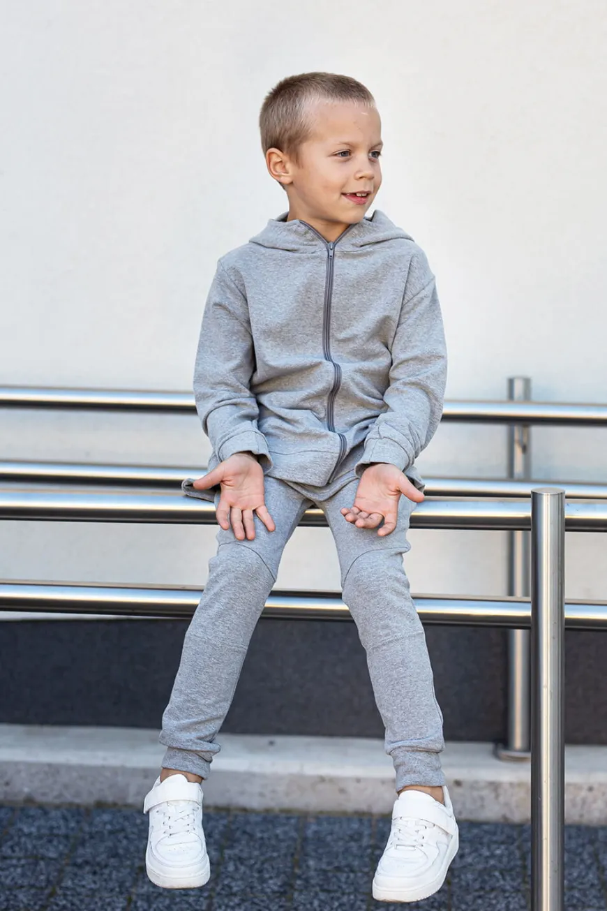 Bluza chłopięca rozpinana z kapturem Flavi/Szara - Wualaa by dolce sonno