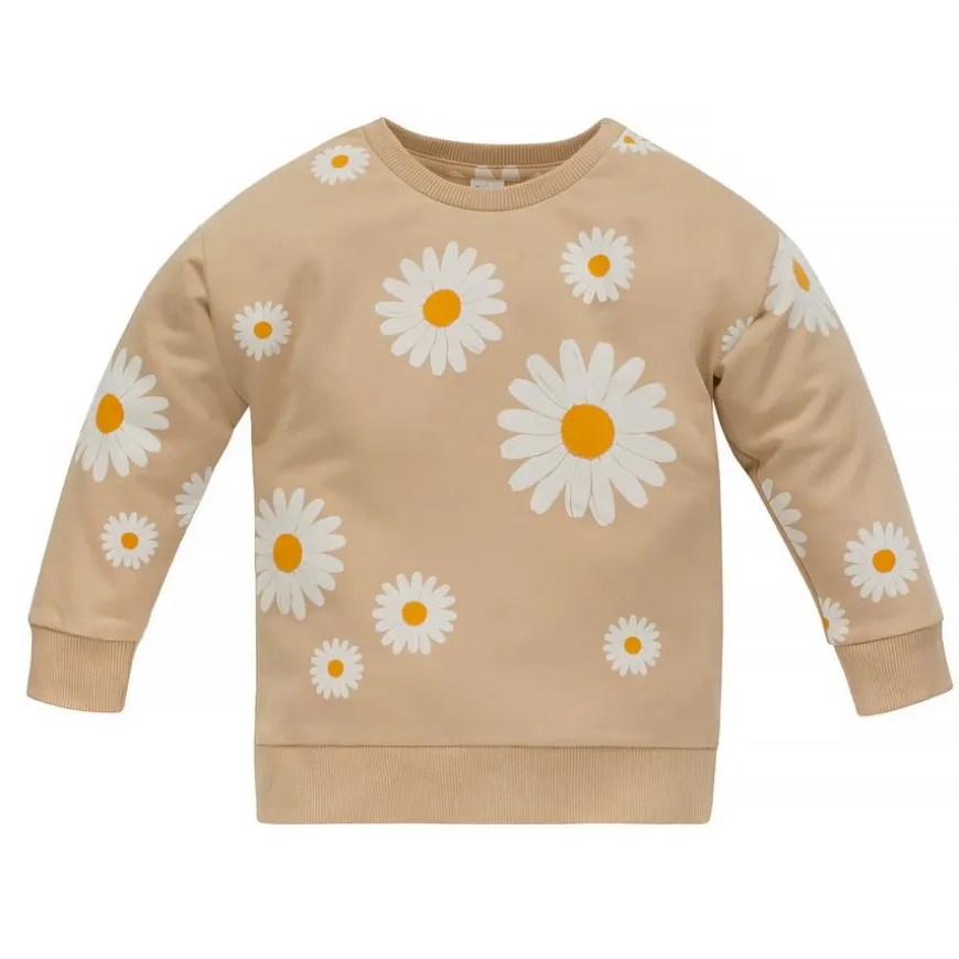 Bluza dresowa beżowa w stokrotki - Daisy | Pinokio