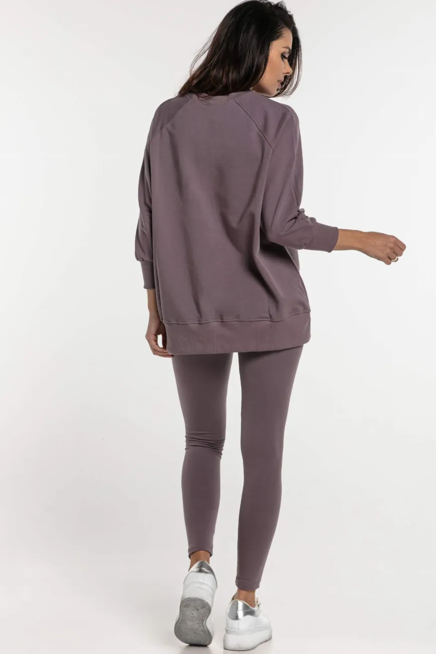 Bluza dresowa damska z rękawem 3/4 Simple/Moor - Dolce Sonno
