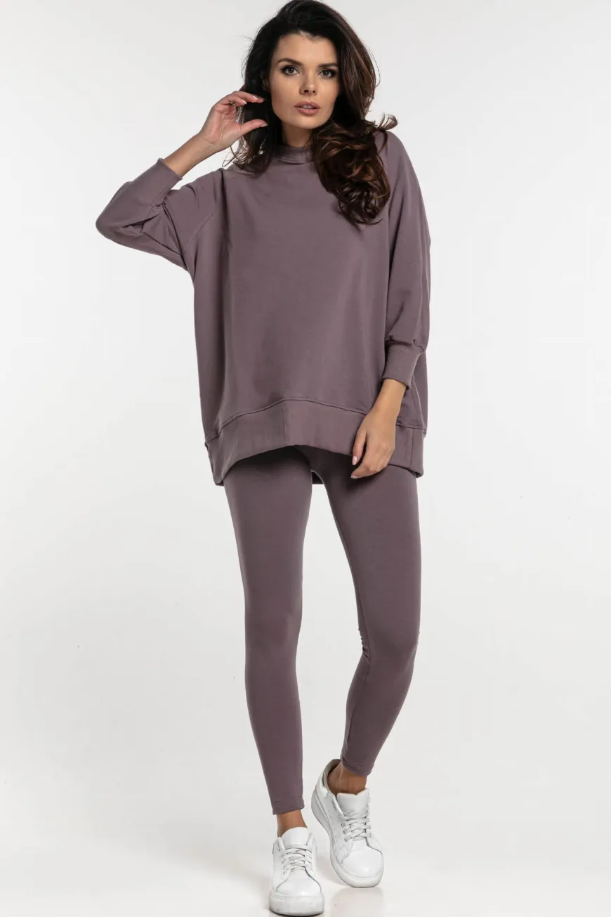 Bluza dresowa damska z rękawem 3/4 Simple/Moor - Dolce Sonno