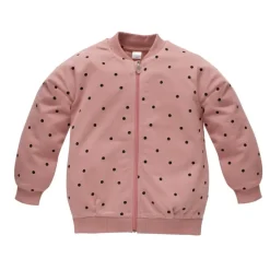 Bluza dziecięca i niemowlęca rozpinana różowa w groszki - Tres Bien Pinokio