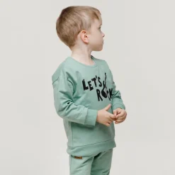 Bluza dziecięca zielona z napisem - Let's Rock | Pinokio