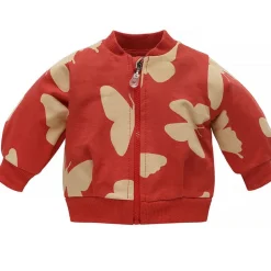 Bluza dziewczęca rozpinana czerwona w motyle - Imagine | Pinokio