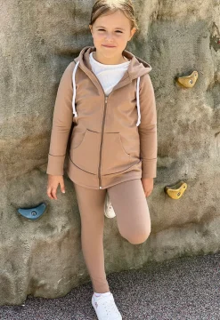 Bluza dziewczęca rozpinana z kapturem Cocco/Kawa - Wualaa by dolce sonno