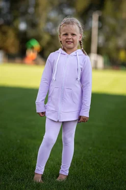 Bluza dziewczęca z kapturem rozpinana Cocco/Lilac - Wualaa by dolce sonno