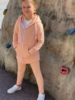 Bluza dziewczęca z kapturem rozpinana Cocco/Orange - Wualaa by dolce sonno