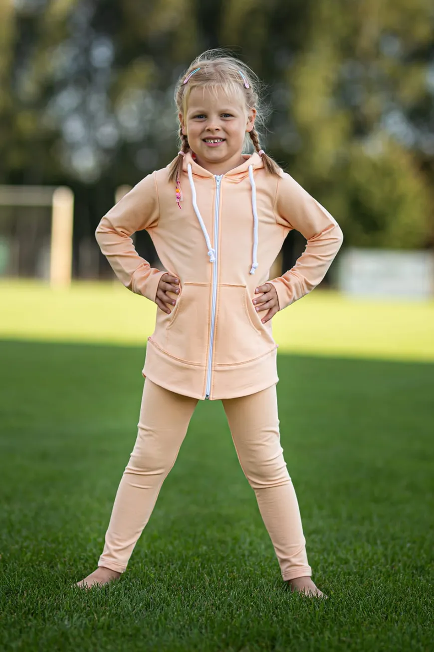 Bluza dziewczęca z kapturem rozpinana Cocco/Orange - Wualaa by dolce sonno