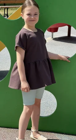 Bluzka dziewczęca Long z baskinką Candy/Czekolada Summer Girl - WUALAA by dolce sonno
