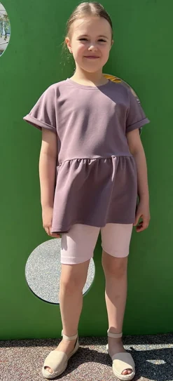 Bluzka dziewczęca Long z baskinką Candy/Moor Summer Girl - Wualaa by dolce sonno