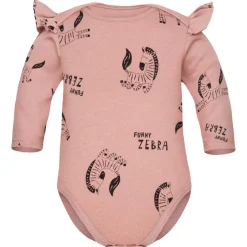 Body dziewczęce z długim rękawem Funny Zebra Blush - Dolce Sonno