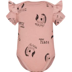 Body dziewczęce z krótkim rękawem Funny Zebra Blush - Dolce Sonno