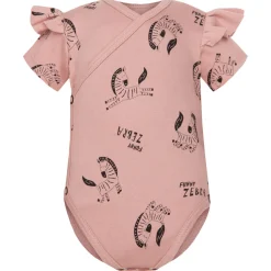 Body kopertowe niemowlęce z krótkim rękawem Funny Zebra Blush - Dolce Sonno