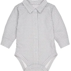 Body koszulowe z kołnierzykiem dla dzieci Chic/szara kratka - Dolce Sonno