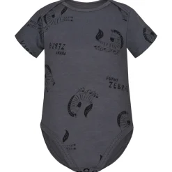 Body z krótkim rękawem dla dzieci Funny Zebra Grafit - Dolce Sonno