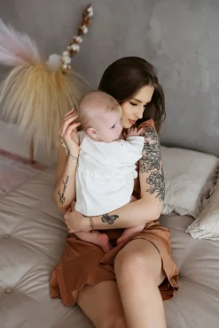 Body z sukienką dla niemowlaka białe - Dolce Sonno