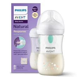Butelka do karmienia, antykolkowa Philips Avent Natural Responsywna  Dekor 260ml + smoczek 1m+