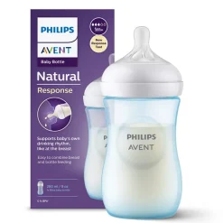 Butelka do karmienia Philips Avent Natural Responsywna  260ml - Niebieska ze smoczkiem 1m+