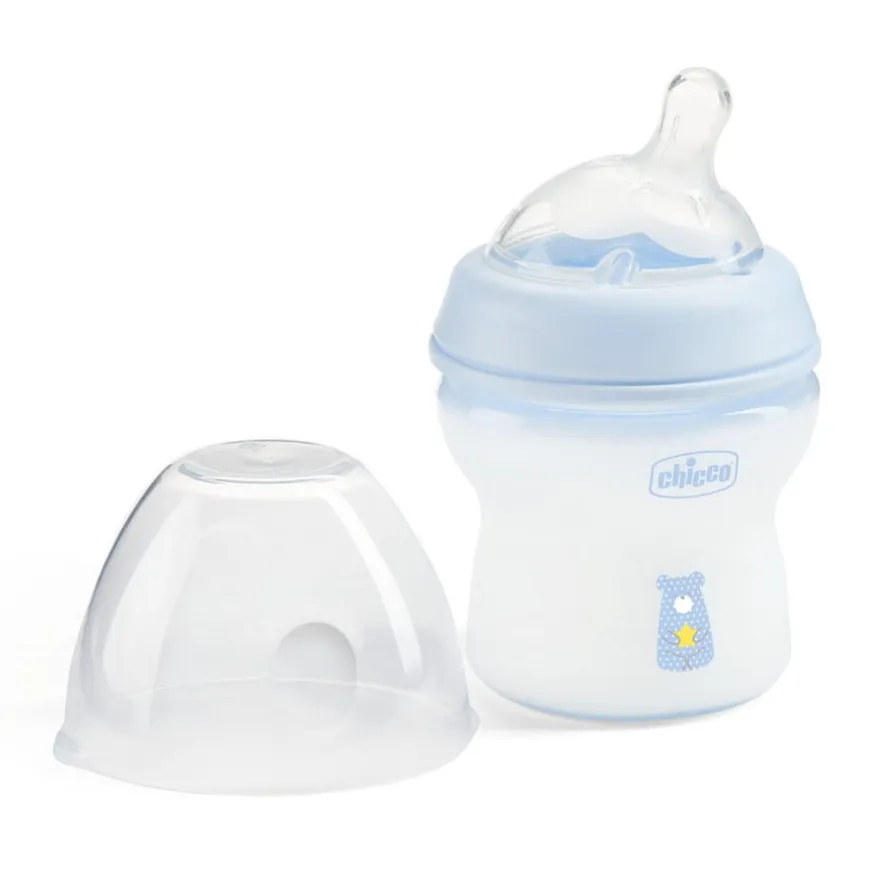 Butelka Natural Feeling plastikowa Chicco do karmienia od pierwszych dni życia 150ml Niebieska