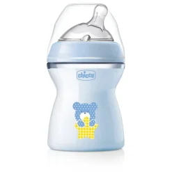 Butelka Natural Feeling plastikowa Chicco do karmienia 2m+ 250ml niebieska