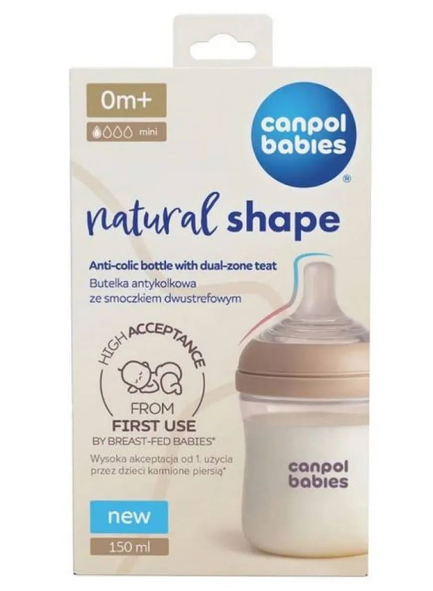 Butelka Natural Shape ze smoczkiem dwustrefowym 150 ml Canpol Babies