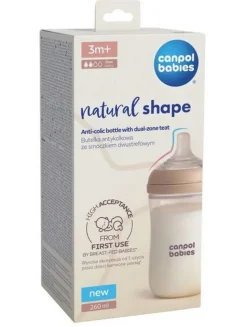 Butelka Natural Shape ze smoczkiem dwustrefowym 260 ml Canpol Babies