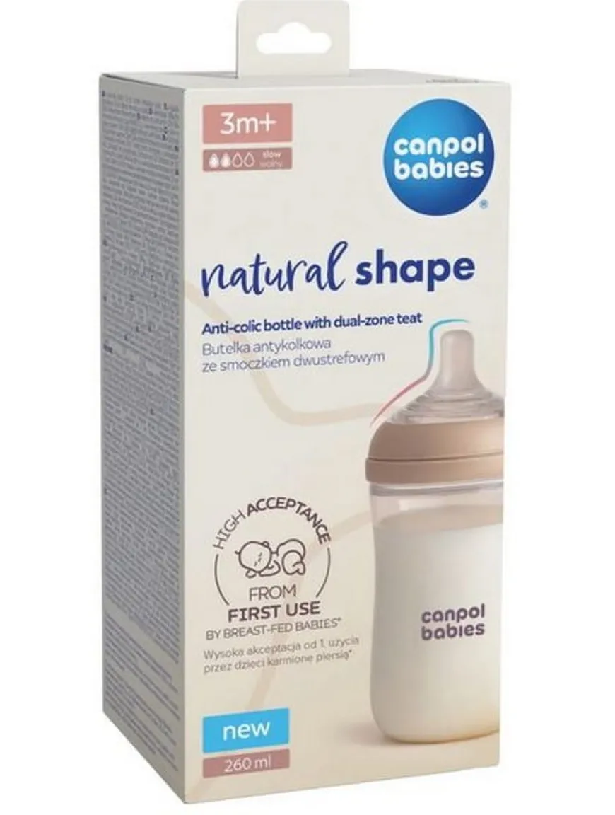 Butelka Natural Shape ze smoczkiem dwustrefowym 260 ml Canpol Babies