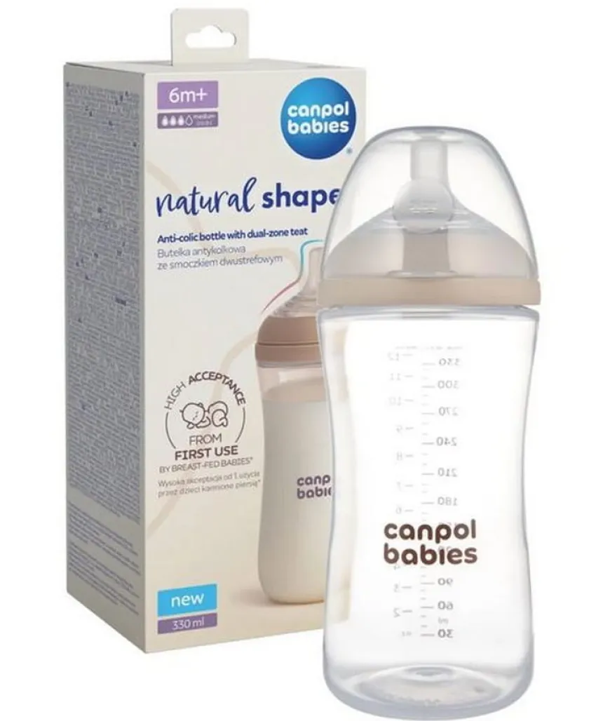 Butelka Natural Shape ze smoczkiem dwustrefowym 330 ml Canpol Babies