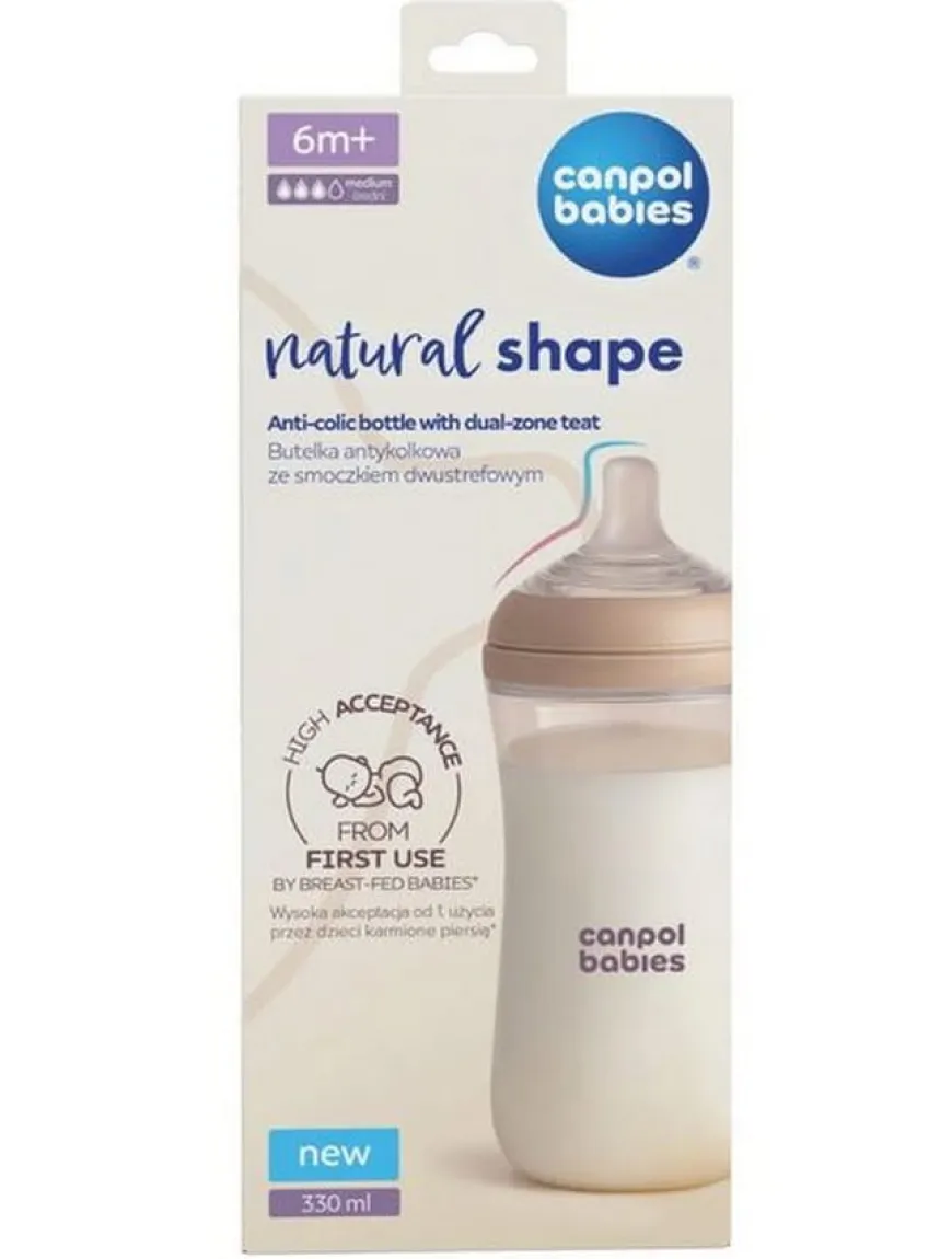 Butelka Natural Shape ze smoczkiem dwustrefowym 330 ml Canpol Babies