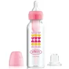 Butelka standard różowa 250ml, antykolkowa 6+, ustnik - niekapek | Dr.Brown's