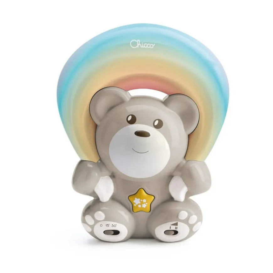 Chicco Miś z projektorem Rainbow szary
