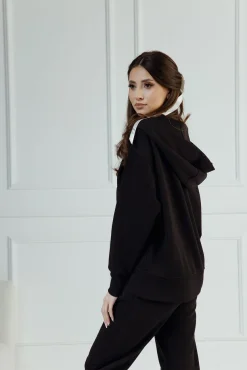 Comfort & Luxury - Bluza na ekspres z kapturem Leah Black