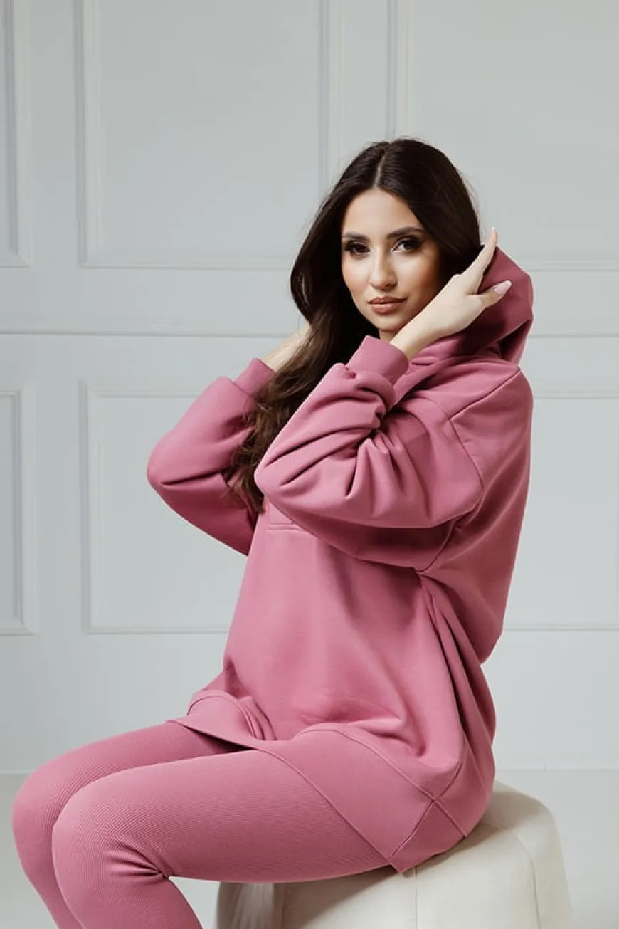 Comfort & Luxury - Bluza z kapturem oversize Avery Malaga