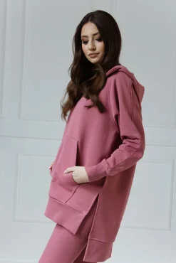 Comfort & Luxury -  Długa bluza na ekspres z kapturem Layla Malaga