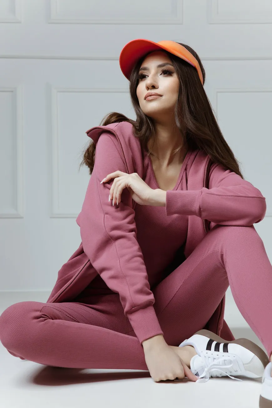 Comfort & Luxury - Długa bluza na ekspres z kapturem Layla Malaga