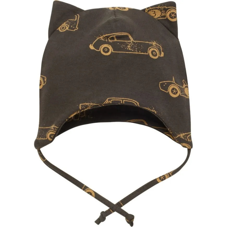Czapka bawełniana dla niemowląt wiazana pod brodą - Old Cars | Pinokio