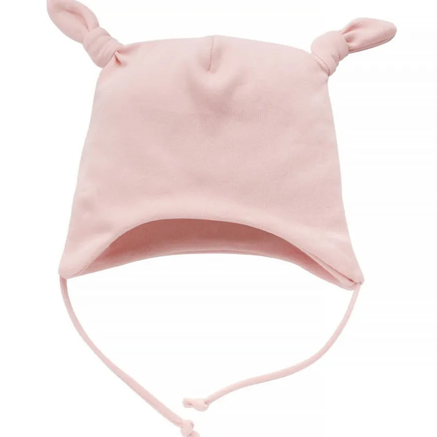 Czapka bawełniana dla niemowląt wiązana pod szyją z uszami misia Rose - Lovely Day | Pinokio