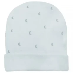 Czapka bawełniana dla niemowlaka niebieska w księżyce - Hello | Pinokio
